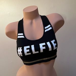 Victoria's Secret PINK Black Holidays #ELFIE Bra Top Bralette Crop S